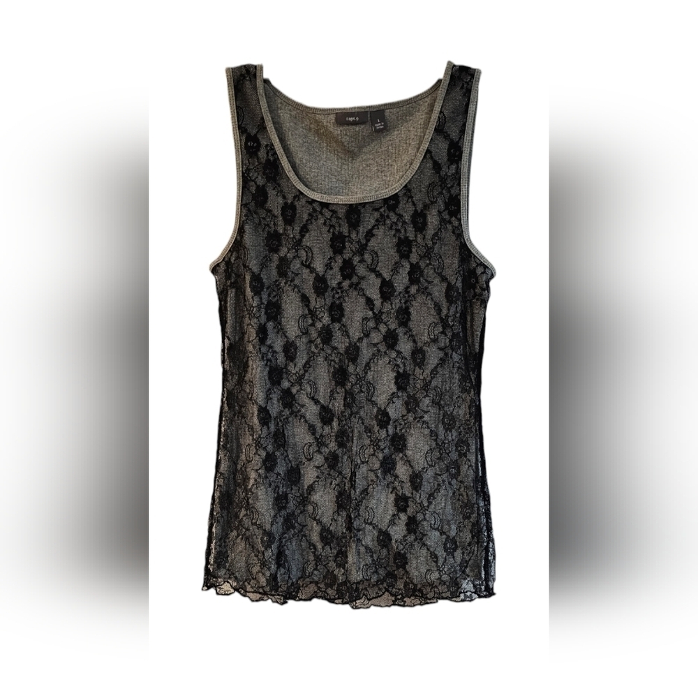 Apt. 9 - NWT Black Lace w/ Gray Tank Top.​​​​​